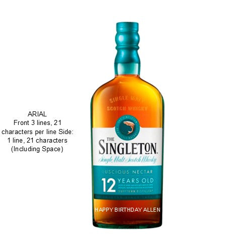 The Singleton of Dufftown 12 Years 700ml Engraving