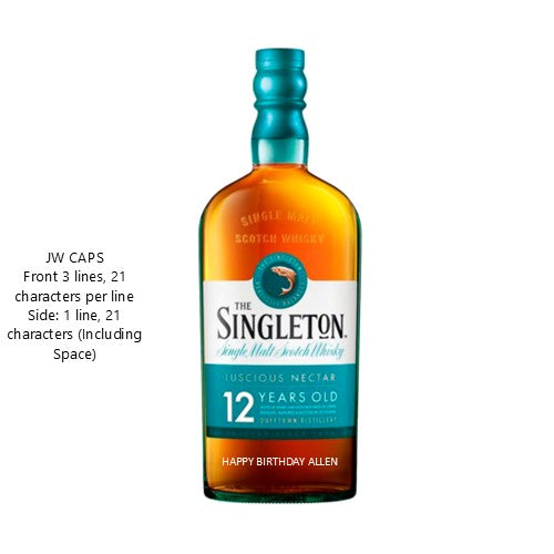 The Singleton of Dufftown 12 Years 700ml Engraving
