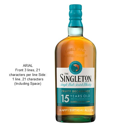The Singleton of Dufftown 18 Years 700ml Engraving