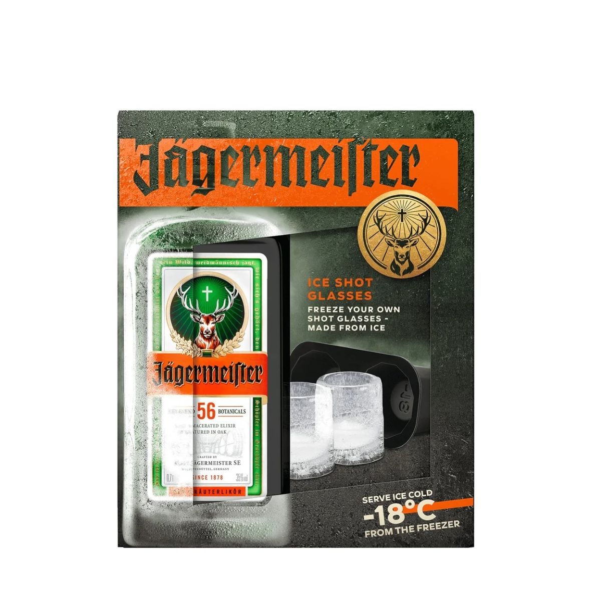 Jagermeister Liqueur 750ml with Ice Shot Glass