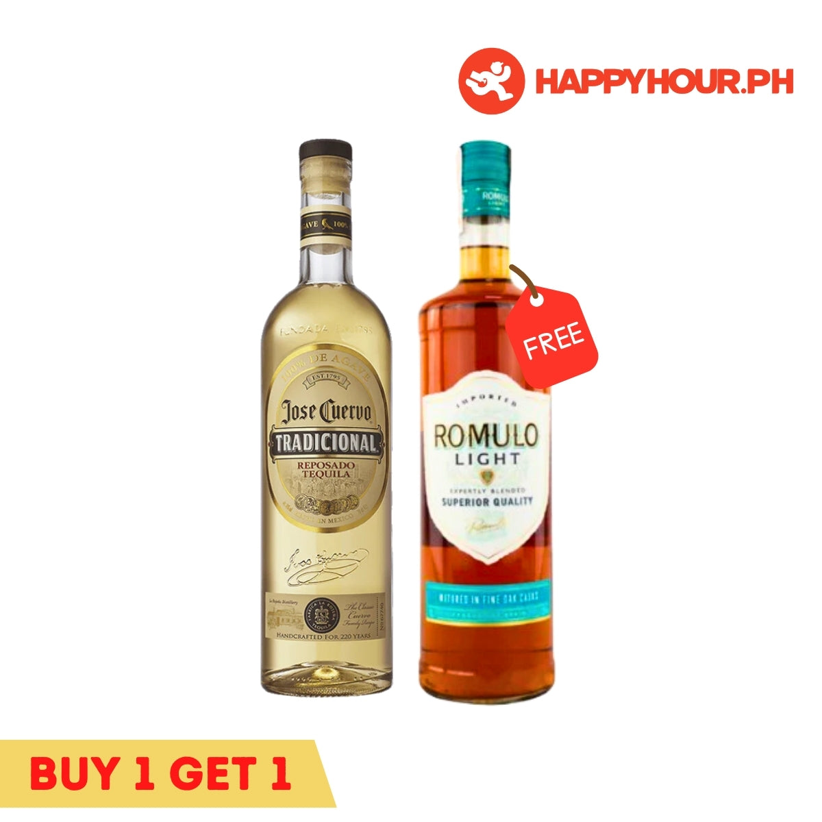 Jose Cuervo Tradicional Reposado 700ml & Romulo Light 1L Bundle