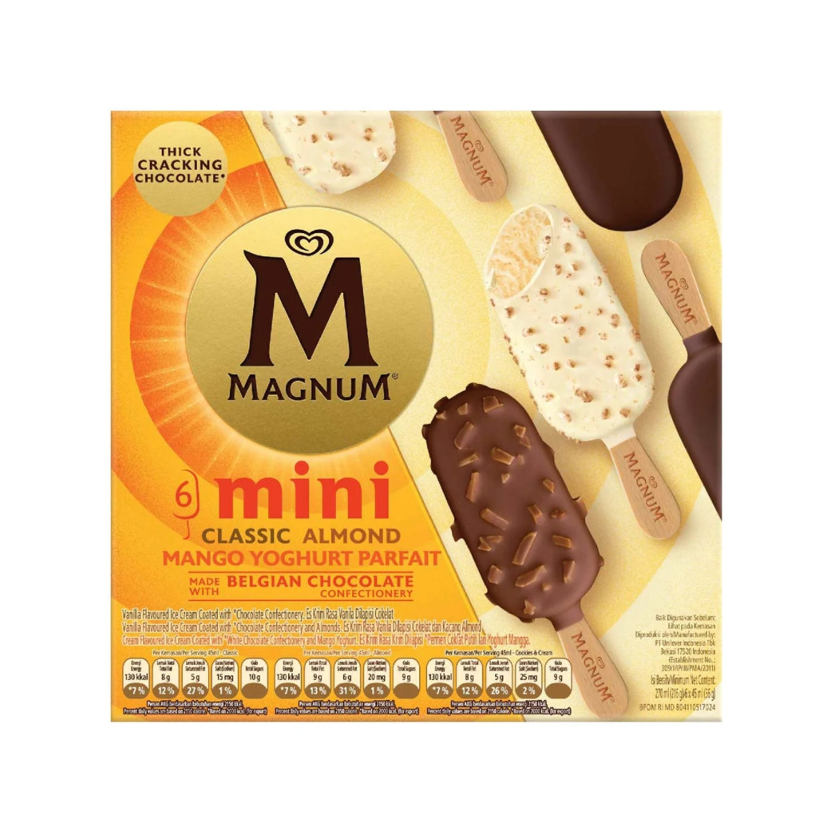 Magnum Mini Classic Almond Mango Yoghurt Parfait 6x45ml