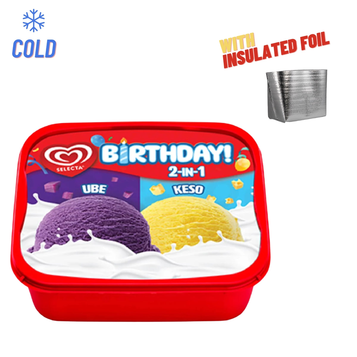 Selecta Birthday 2-in-1 Ube-Keso Ice Cream 1.3L