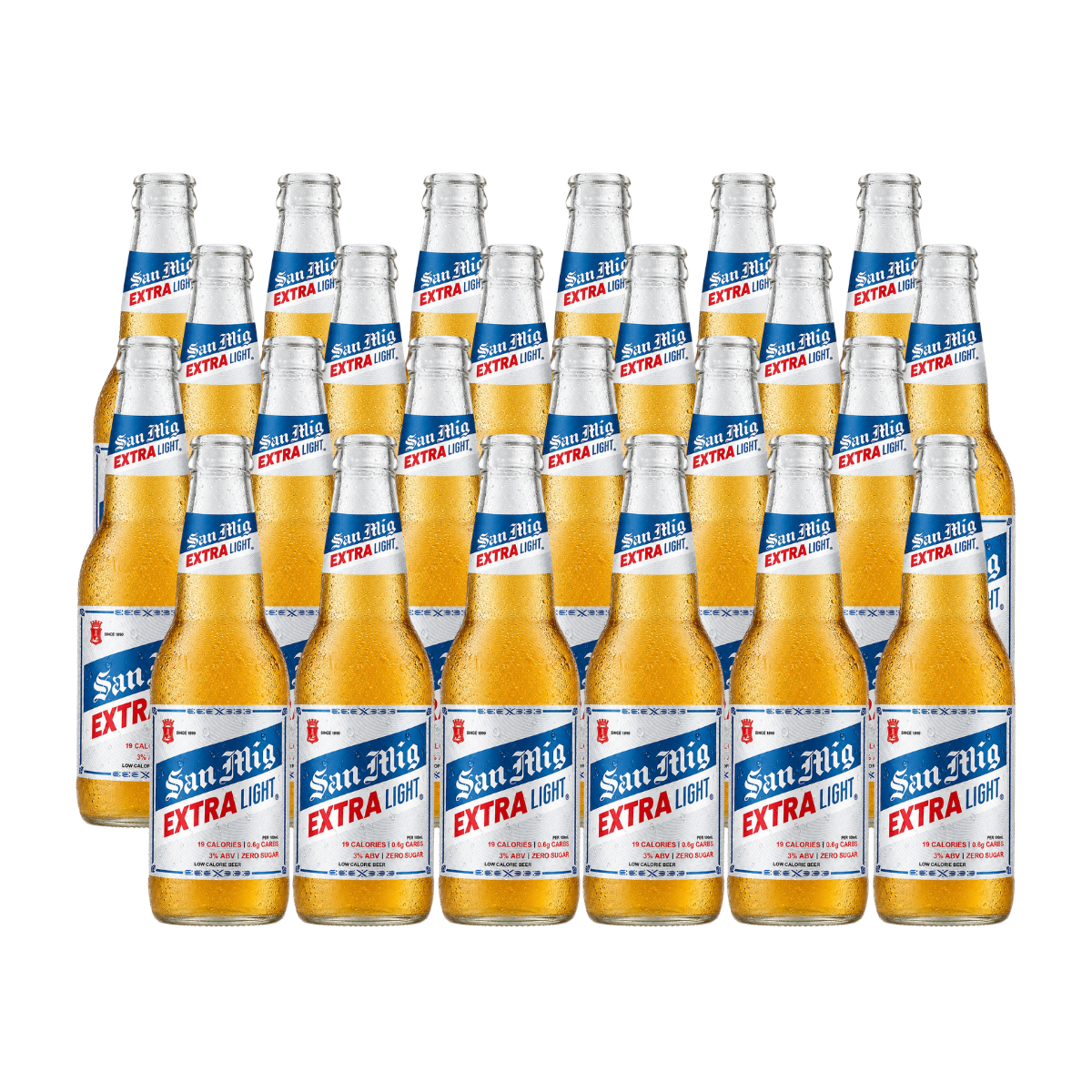 San Miguel Extra Light Bottle 330ml 24-pack