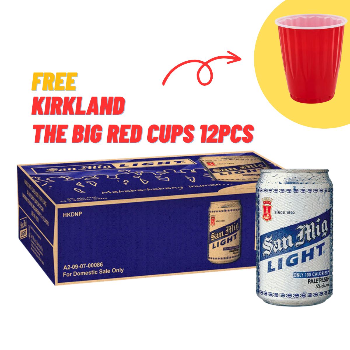 San Miguel Light in-can 330ml 24-pack