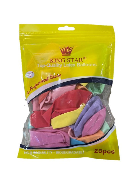 Balloons Assorted Color 25Pcs 10" - Happy Hour