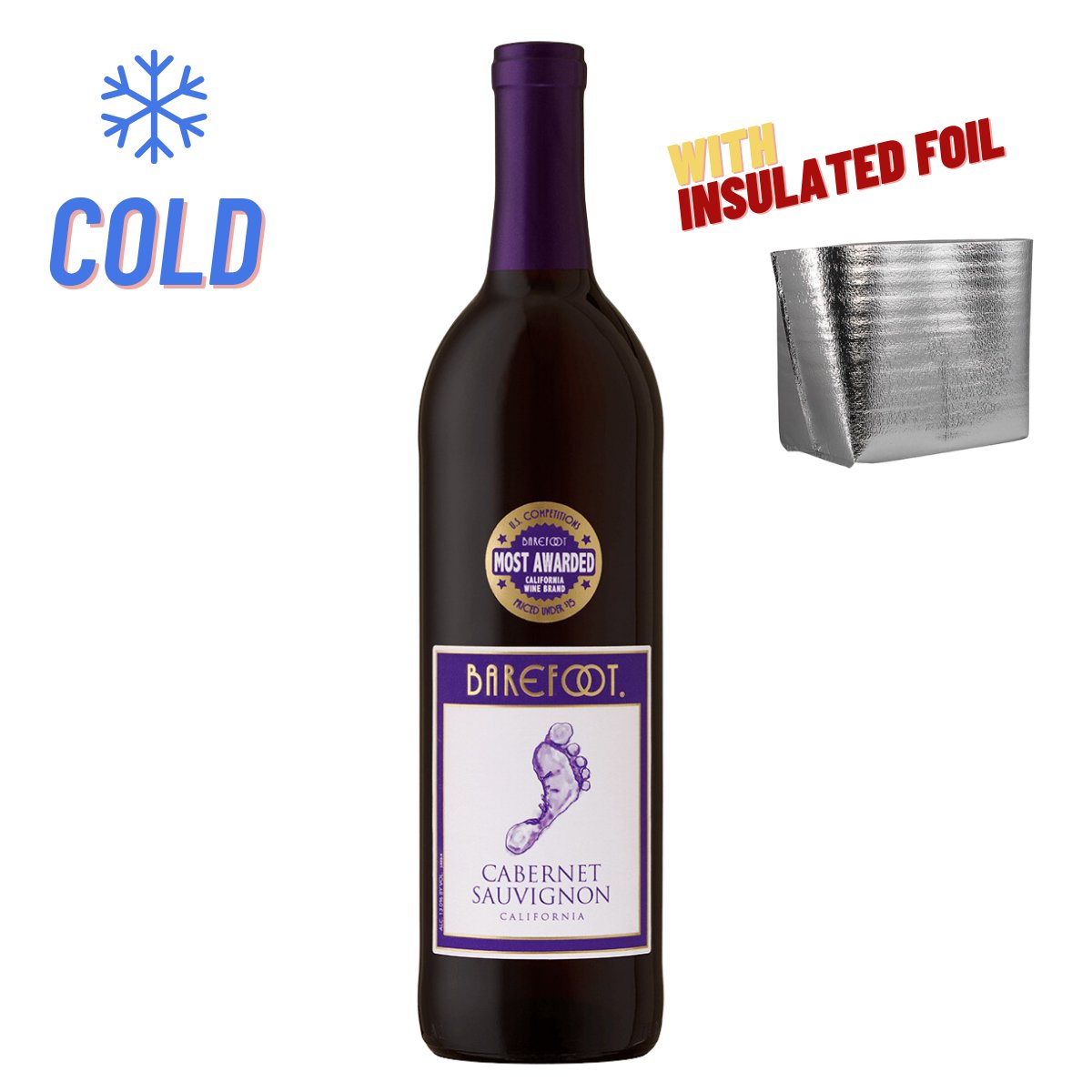 Barefoot Cabernet Sauvignon 750ml (❄️COLD) - Happy Hour