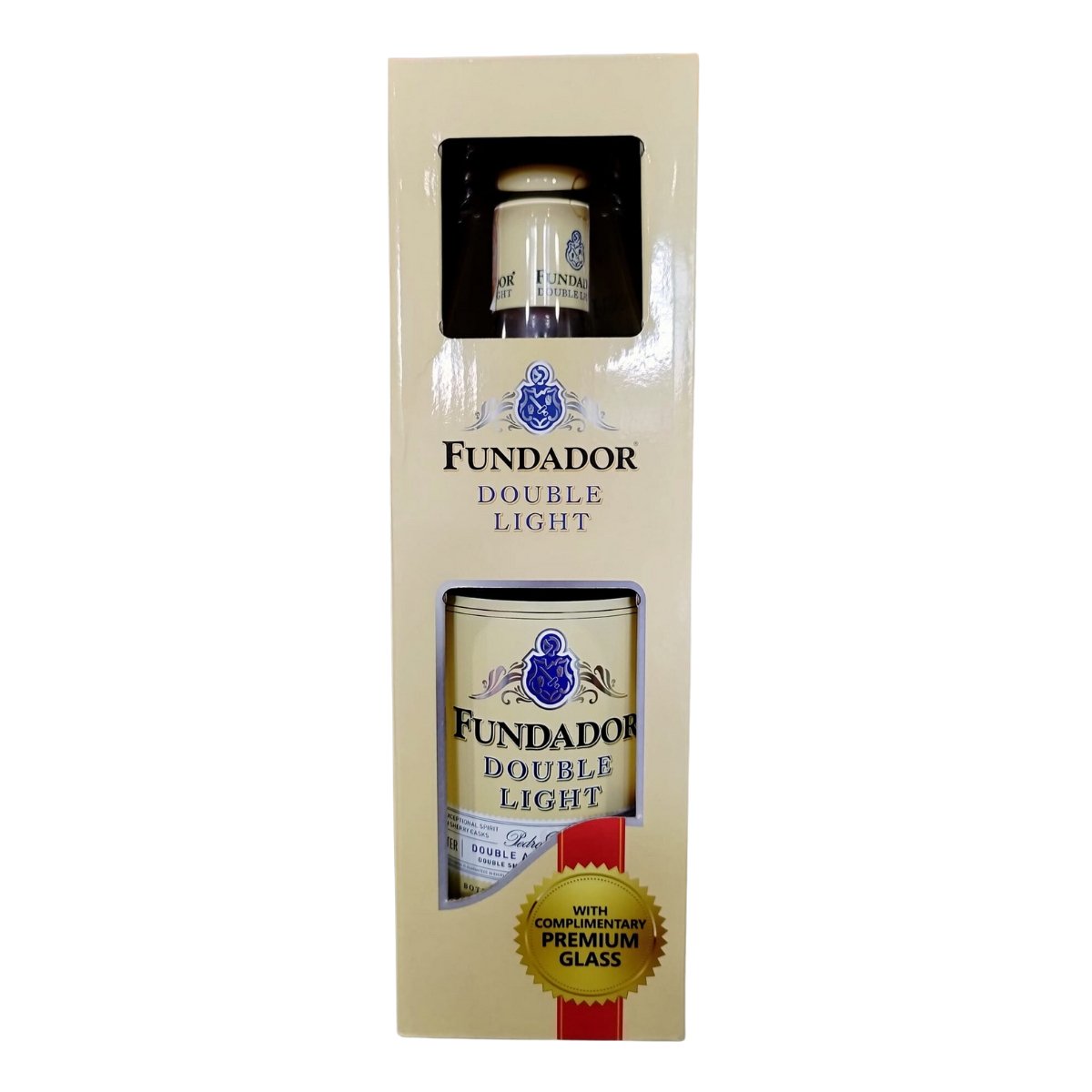 Fundador Double Light Brandy 1L w/ Complimentary Premium Glasss