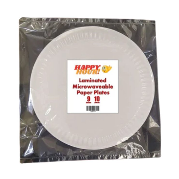 Laminated Microwaveable Paper Plates 9" 10 pieces