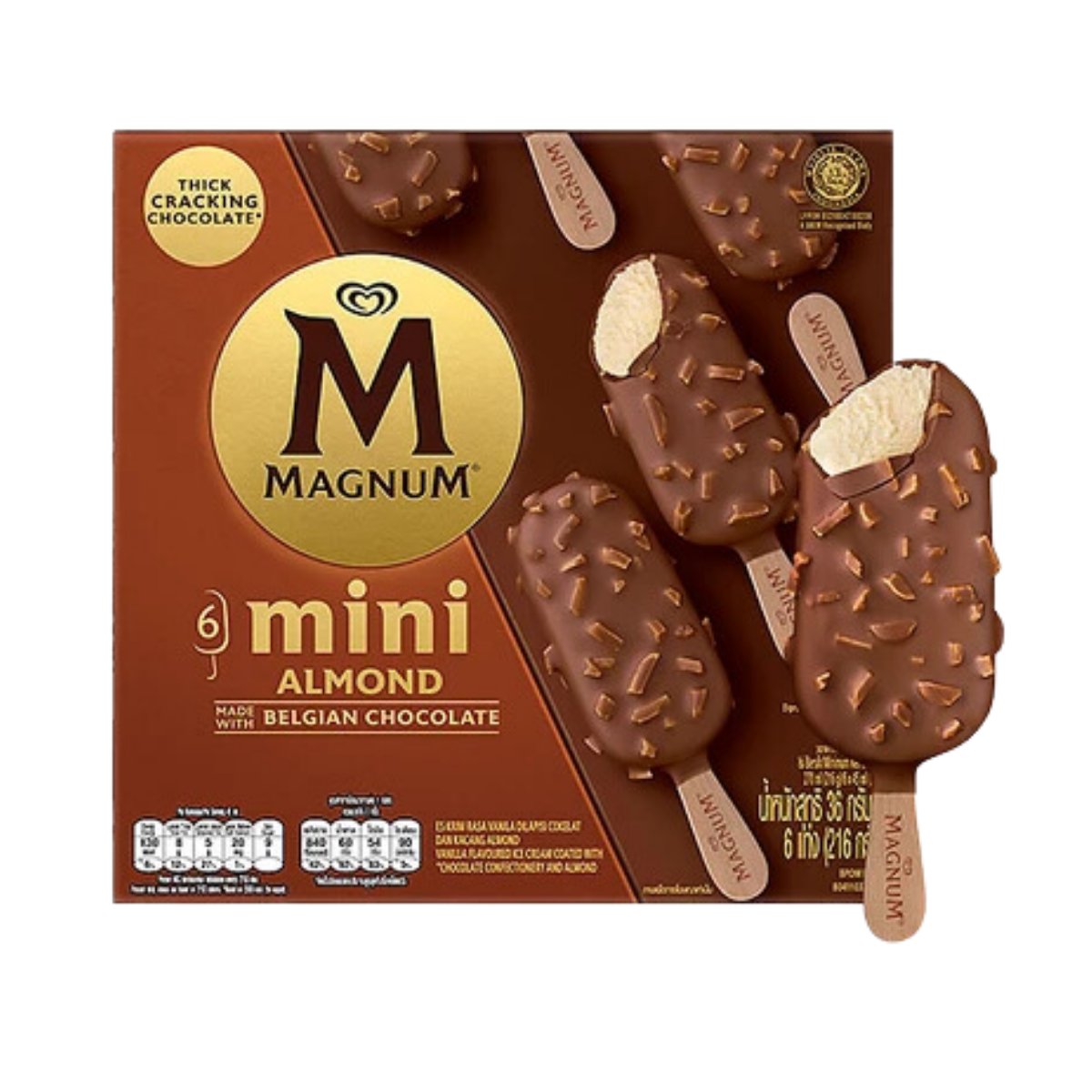 Magnum Mini Almond Belgian Chocolate 6x45ml