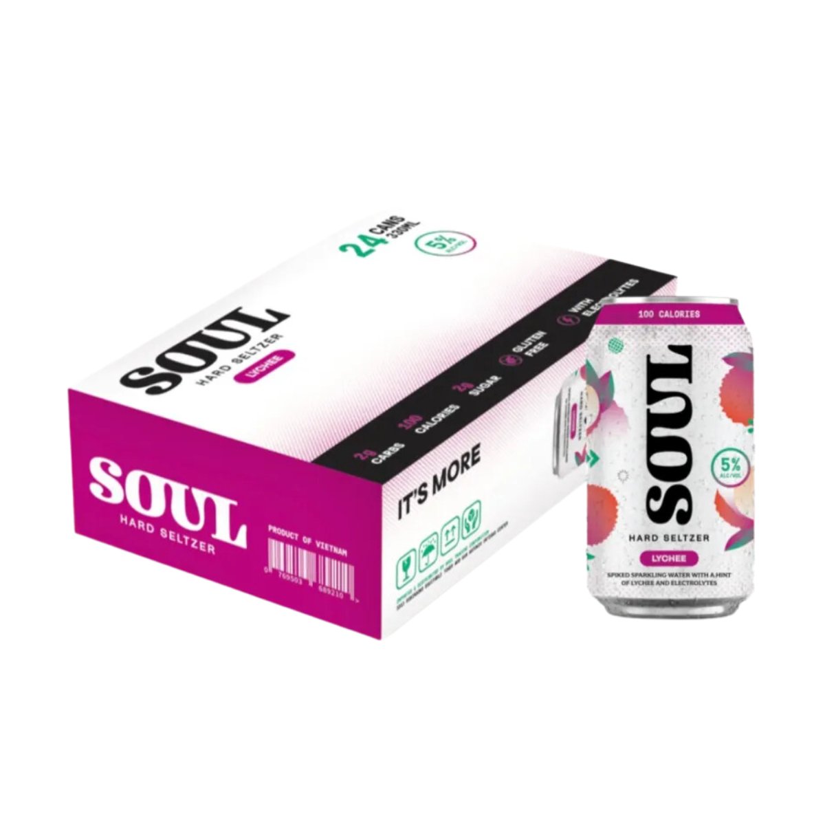 Soul Hard Seltzer Lychee 330ml - Happy Hour