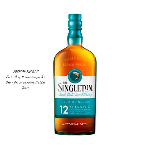 The Singleton of Dufftown 12 Years 700ml Engraving