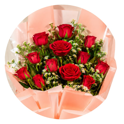 Passion Red Rose Bouquet (12 Stems)