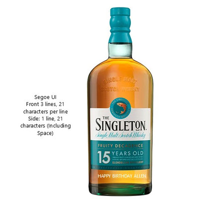 The Singleton of Dufftown 15 Years 700ml Engraving