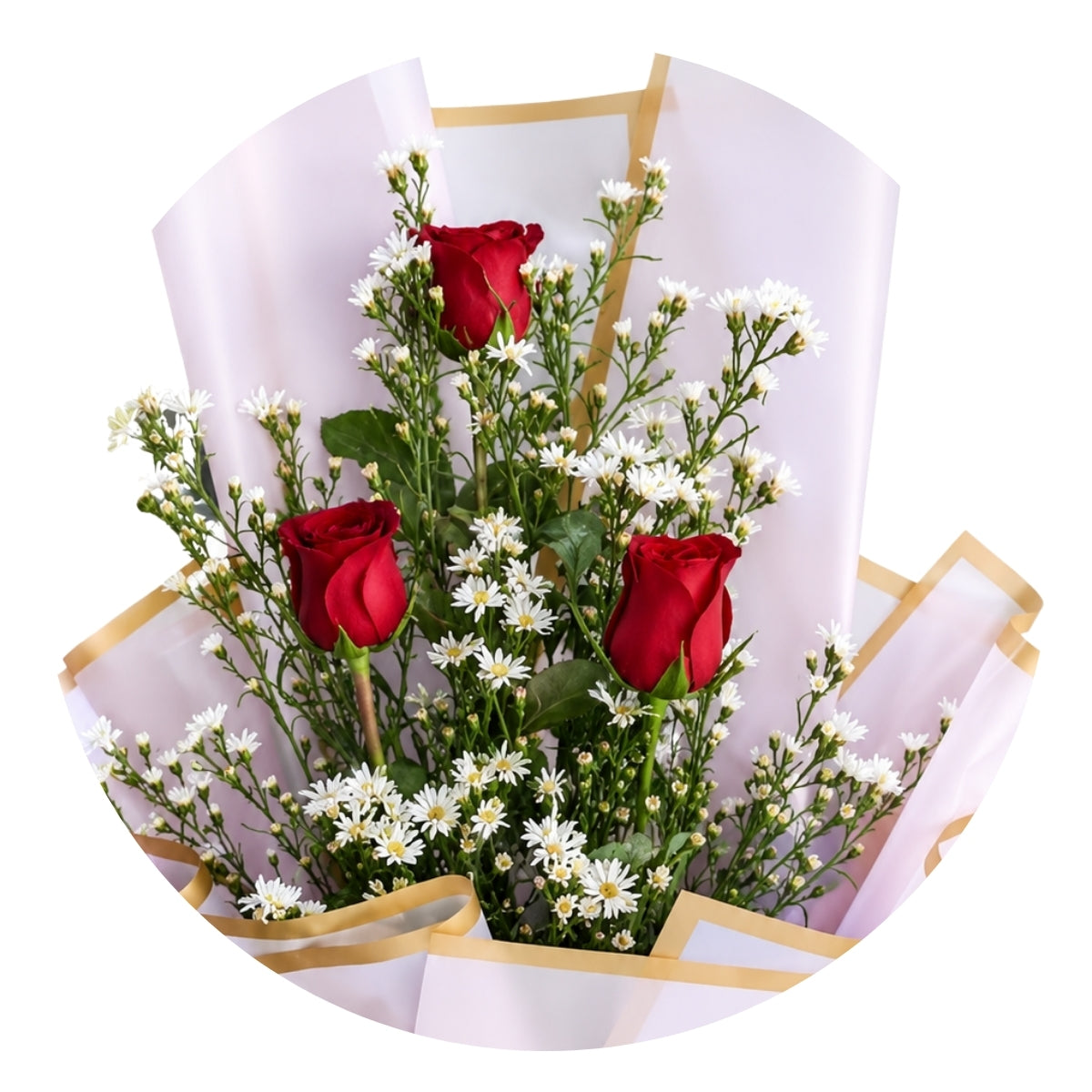 Passion Red Rose Bouquet (3 Stems)