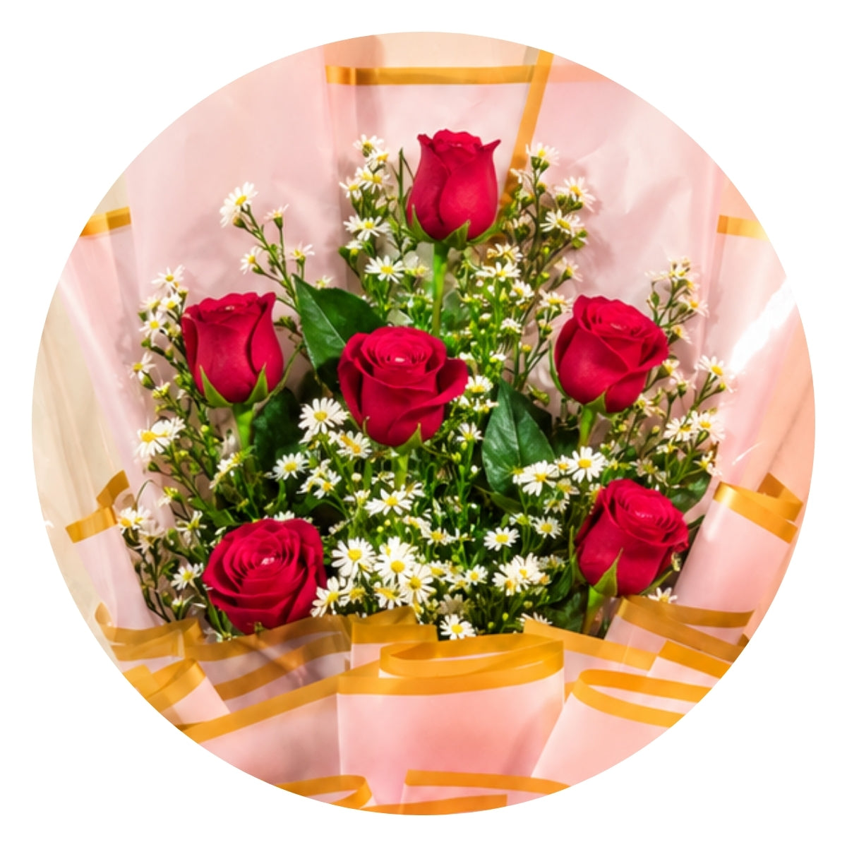 Passion Red Rose Bouquet (6 Stems)