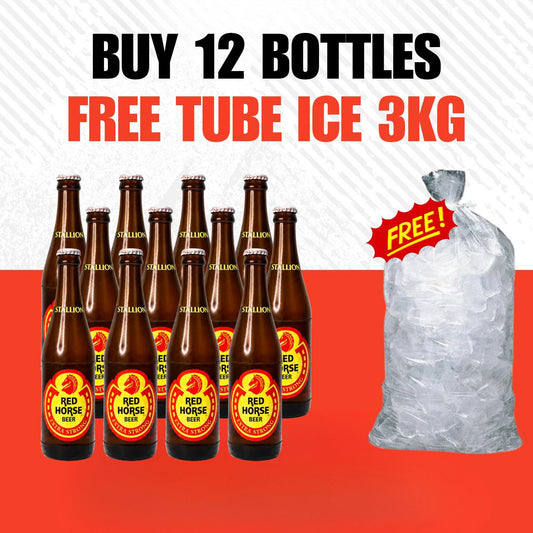 Buy 12 Red Horse Stallion 330ml Bottles, Get FREE 3kg Tube Ice