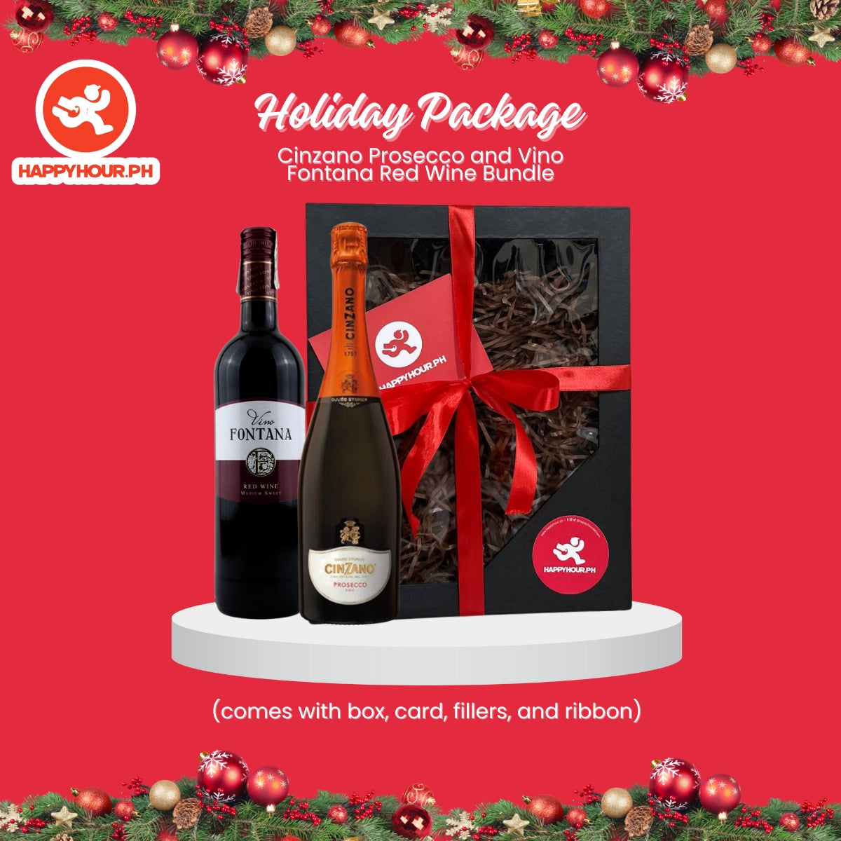 Holiday Package # 3: Cinzano Prosecco and Vino Fontana Red Wine Bundle