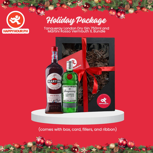 Holiday Package # 11: Tanqueray London Dry Gin 750ml and Martini Rosso Vermouth 1L Bundle