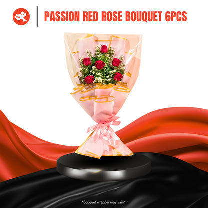 Passion Red Rose Bouquet (6 Stems)