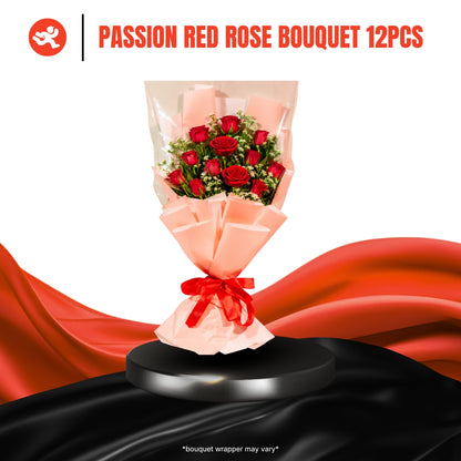 Passion Red Rose Bouquet (12 Stems)