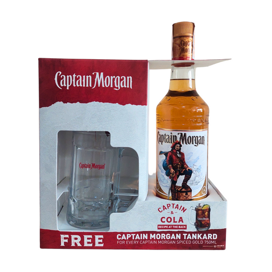 Captain Morgan Spiced Gold 750ML with FREE Captain Morgan Tankard Glass Promo Pack