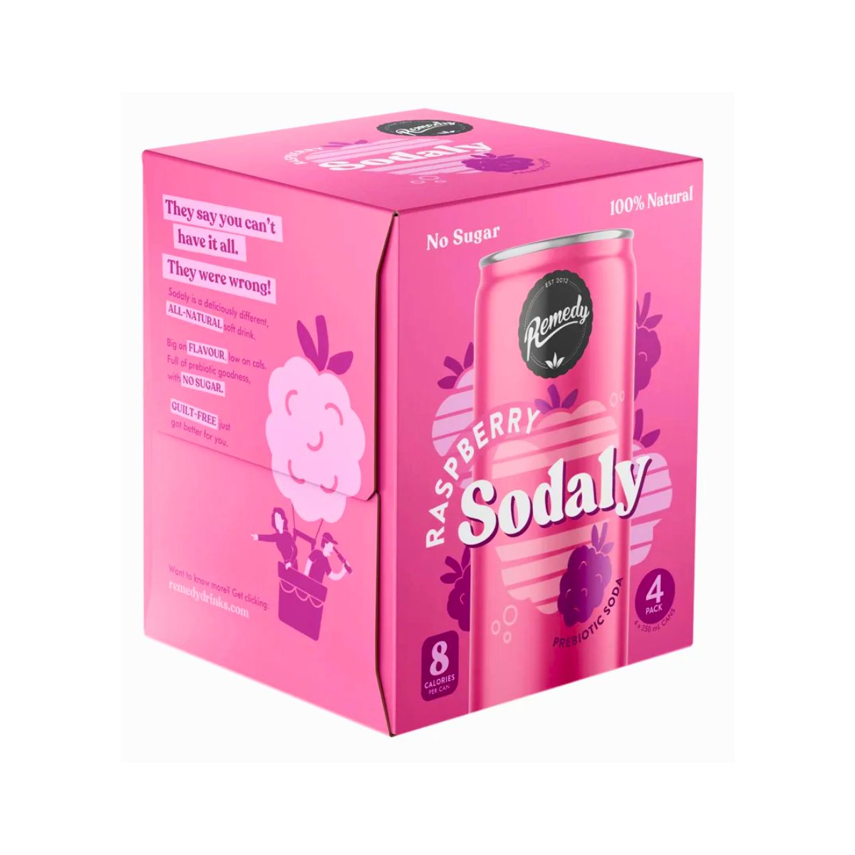 Remedy Sodaly Raspberry Sugar Free 250ml