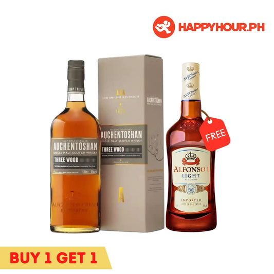 Auchentoshan Three Wood Whisky 700ml & Alfonso Light 1L Bundle