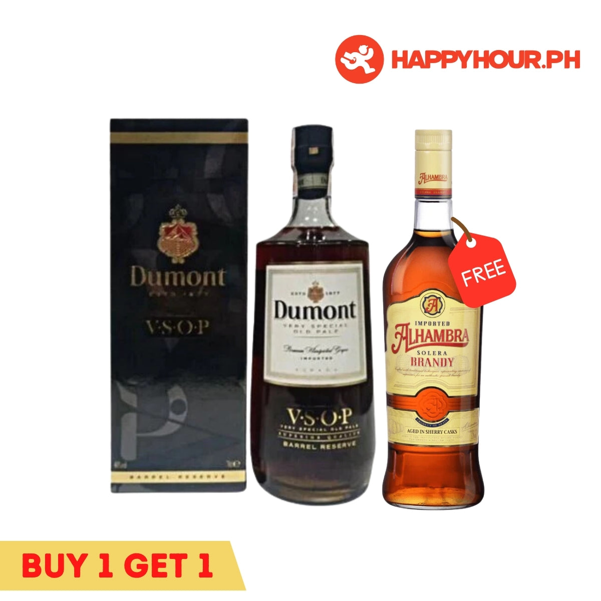 Dumont V.S.O.P 700ml & Alhambra Solera Brandy Aged in Sherry Casks 1L Bundle