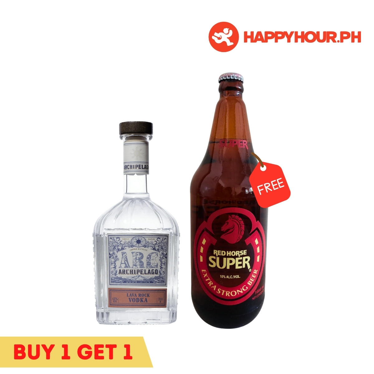 ARC Lava Rock Vodka 700ml & Red Horse Super Strong 1L Bundle