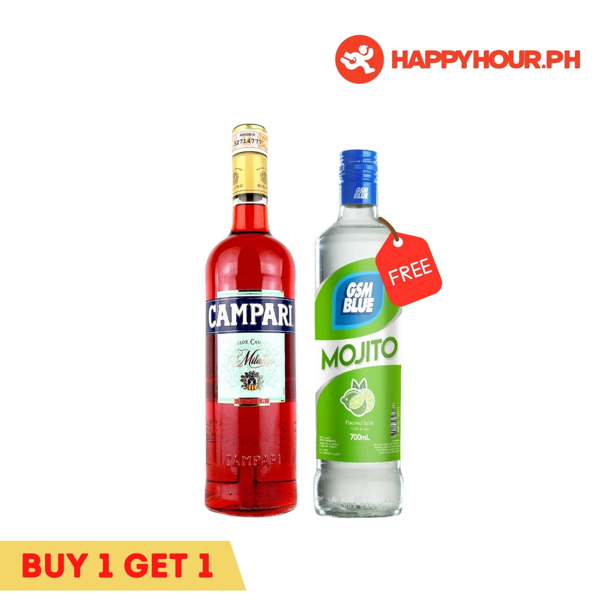 Campari Milano Liqueur 750ml & GSM Blue Mojito 700ml Bundle