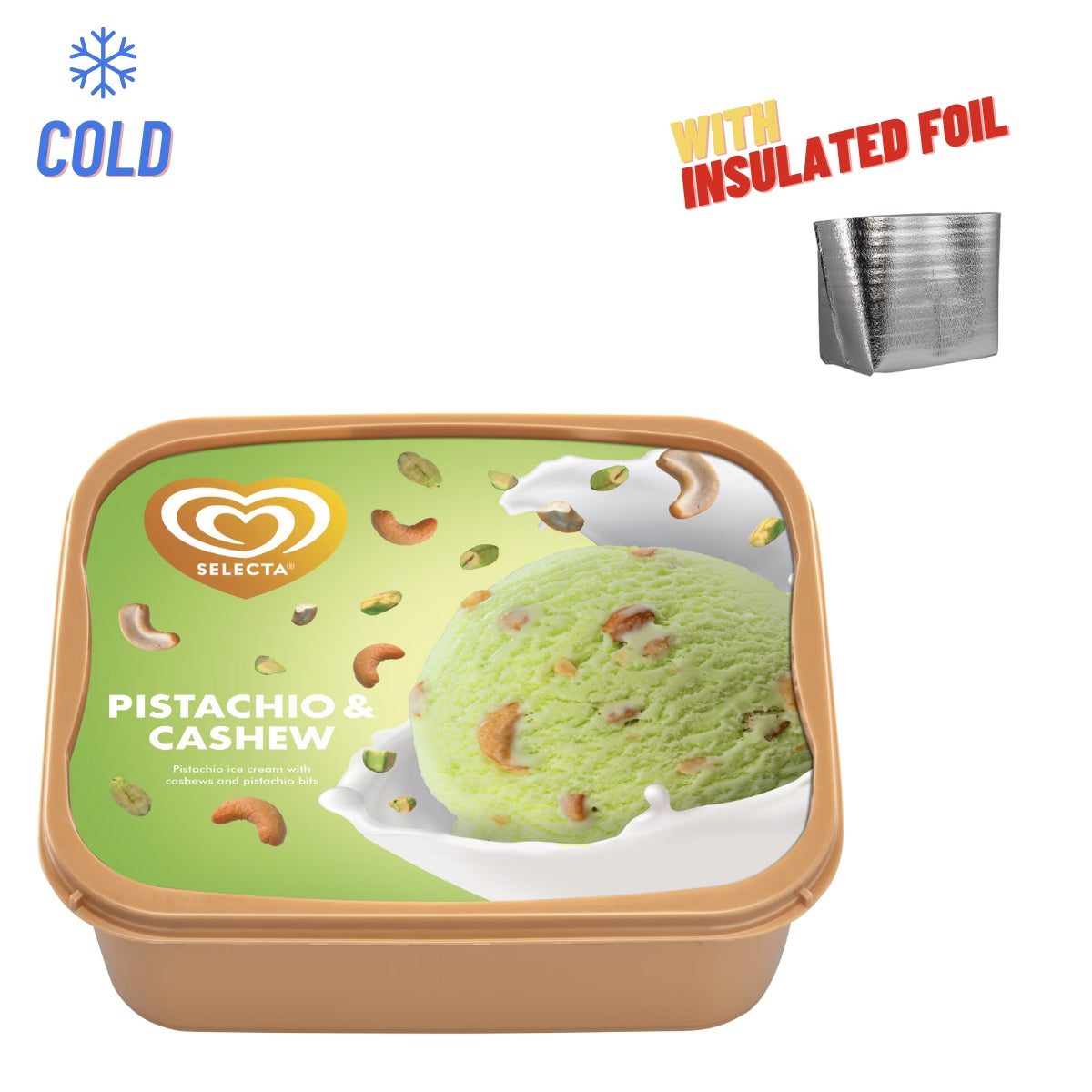 Selecta Supreme Pistachio & Cashew Ice Cream 1.3L