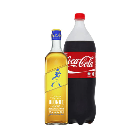 Johnnie Walker Blonde Blended Scotch Whisky 700ml with Coke Regular 1.5L