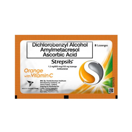 Strepsils Orange With Vitamin C 8's