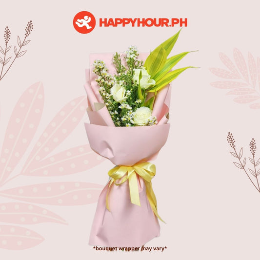 Radiant White Rose 3Pc Flower