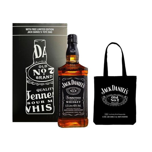 Jack Daniels Tennessee Whiskey 1L with Tote Bag