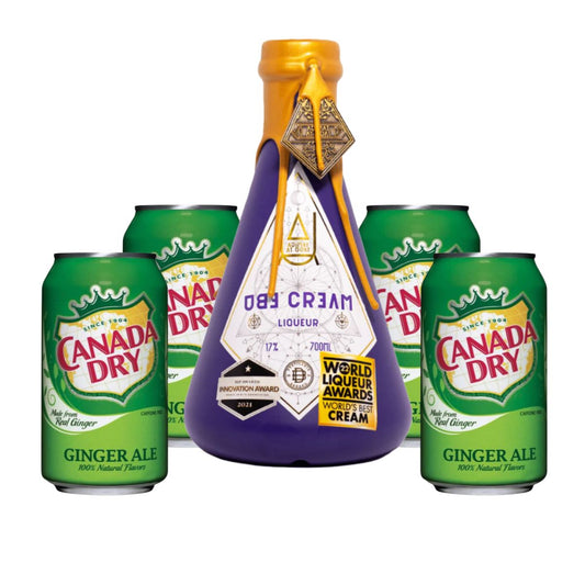 Ube Cream Liqueur 700ml with Canada Dry Ginger Ale 355ml 4-pack