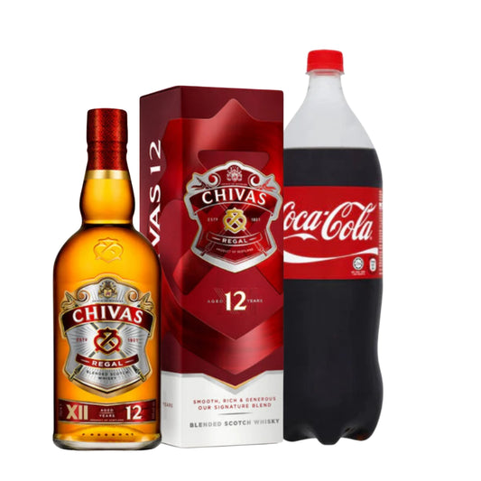 Chivas Regal 12 Year Old Blended Scotch Whisky 1L with Coke Regular 1.5L