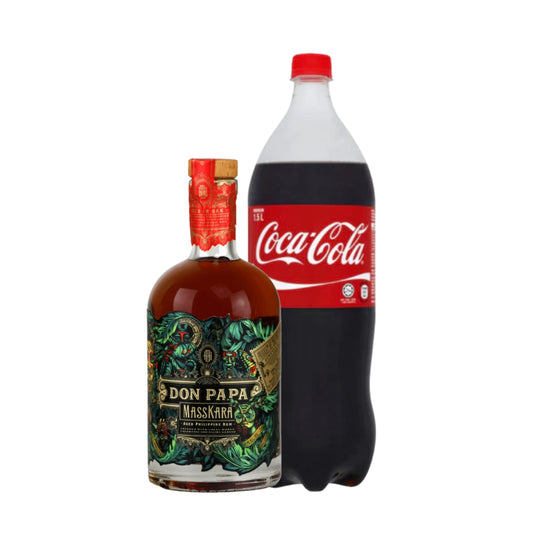 Don Papa Masskara Rum 700ml with Coke Regular 1.5L