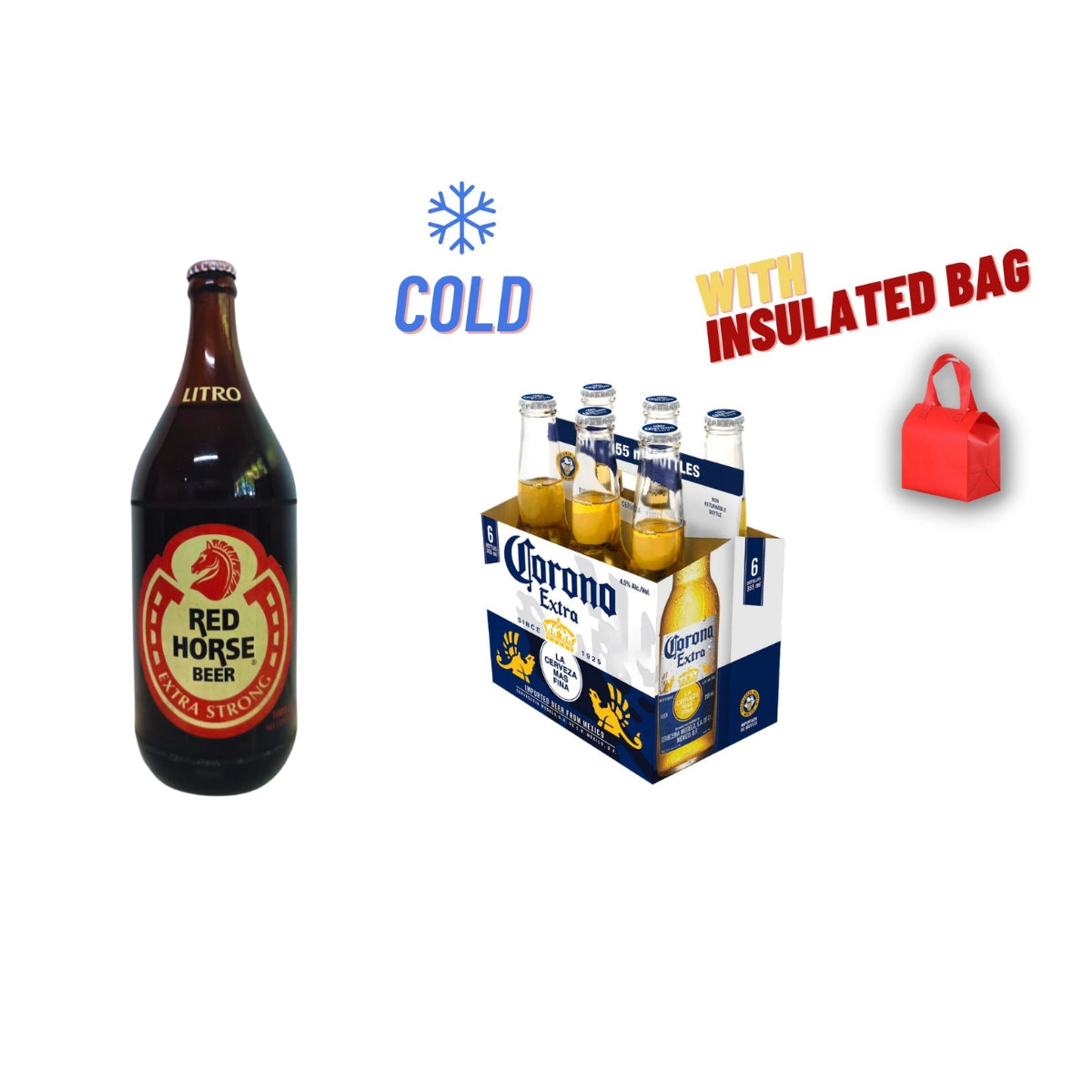 Red Horse Mucho 1L with Corona Extra Beer 330ml (❄️COLD)