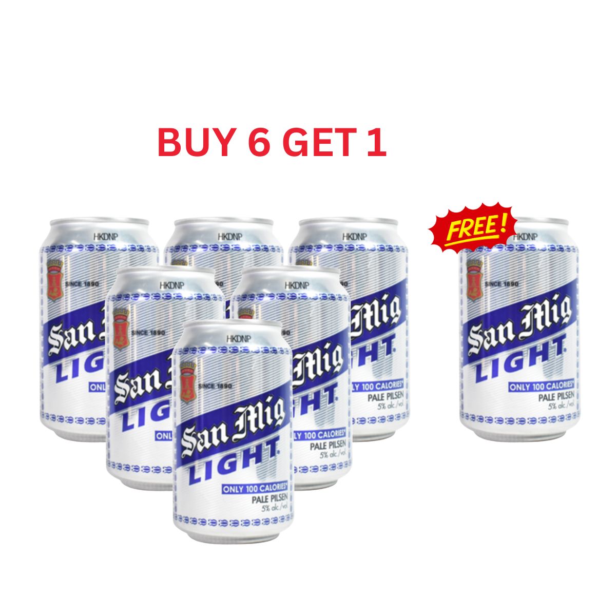 Buy 6 Get 1 San Miguel Light in-can 330ml