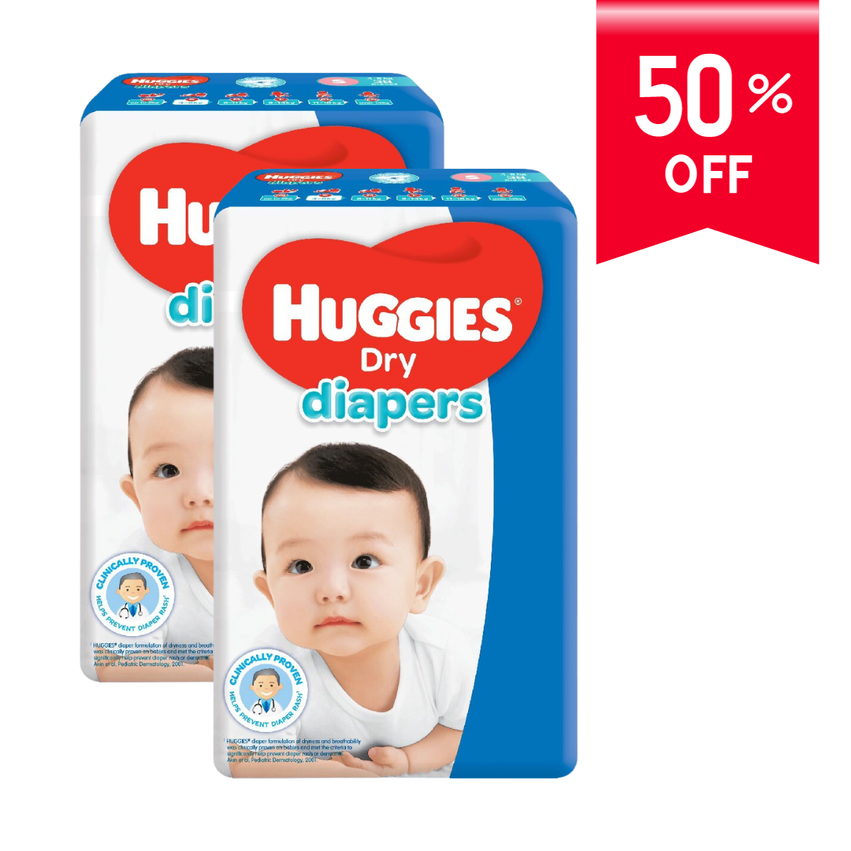 Huggies Dry Diapers Small 38 pcs 2-pack