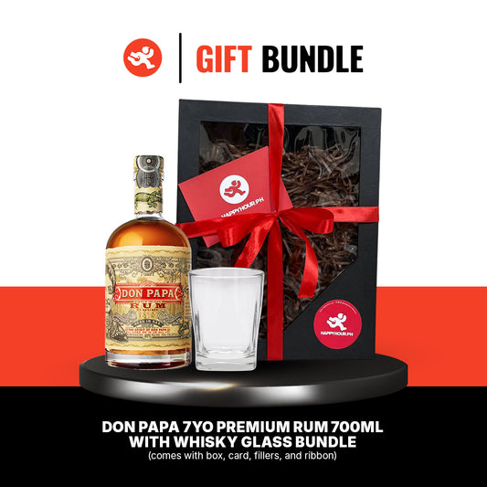Gift Bundle # 8: Don Papa 7YO Premium Rum 700ml with Whisky Glass Bundle