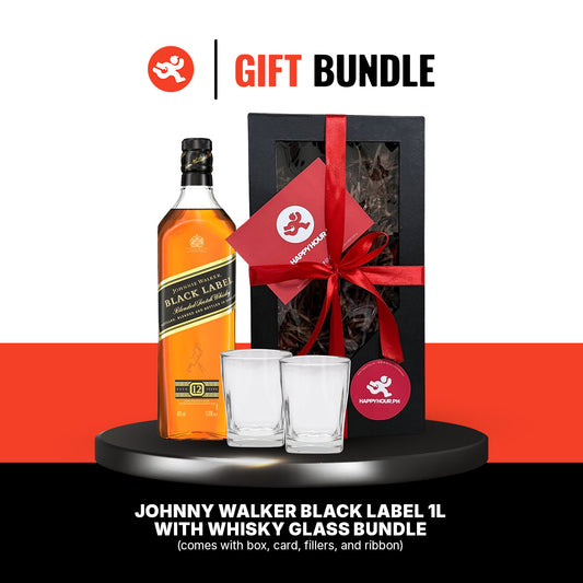Gift Bundle # 5: Johnny Walker Black Label 1L with Whisky Glass Bundle
