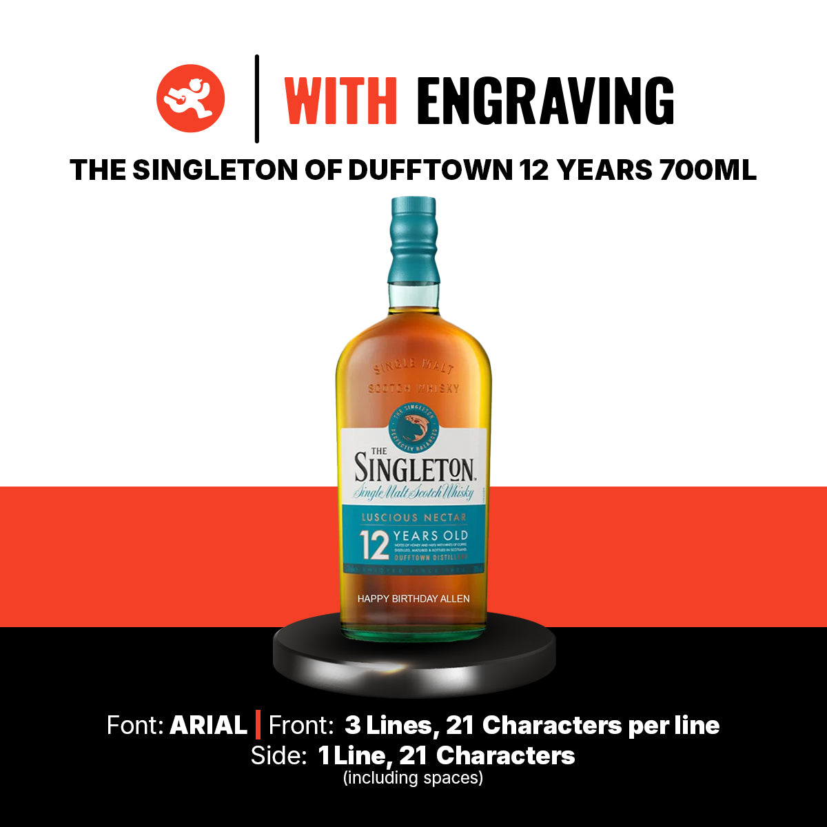 The Singleton of Dufftown 12 Years 700ml Engraving
