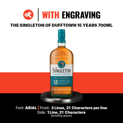 The Singleton of Dufftown 15 Years 700ml Engraving
