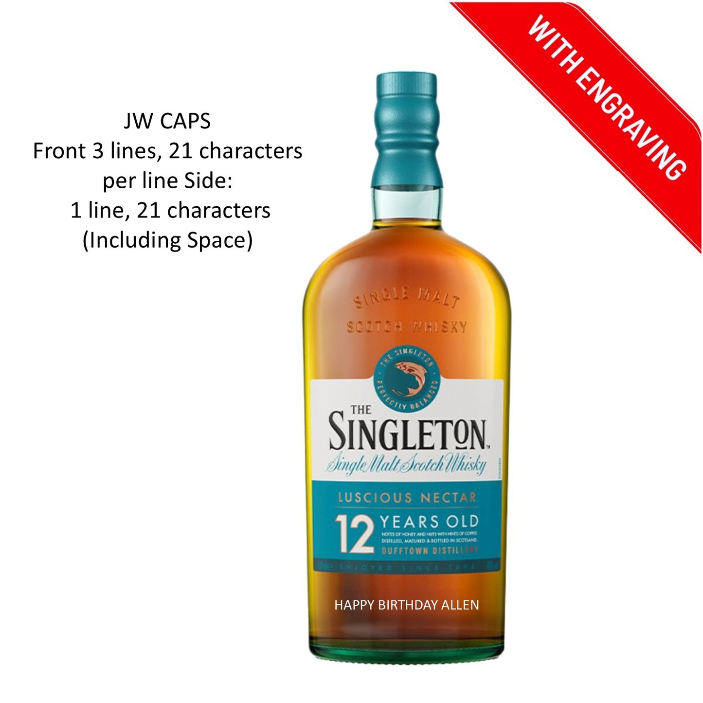 The Singleton of Dufftown 12 Years 700ml Engraving