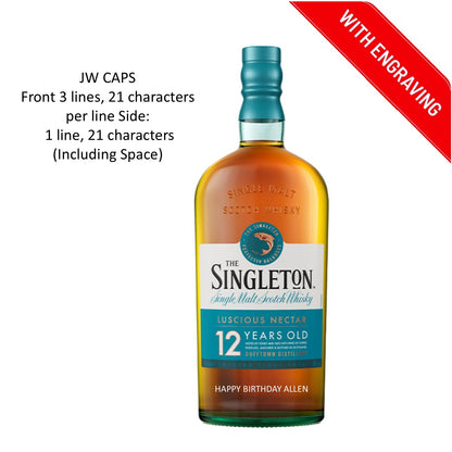 The Singleton of Dufftown 12 Years 700ml Engraving