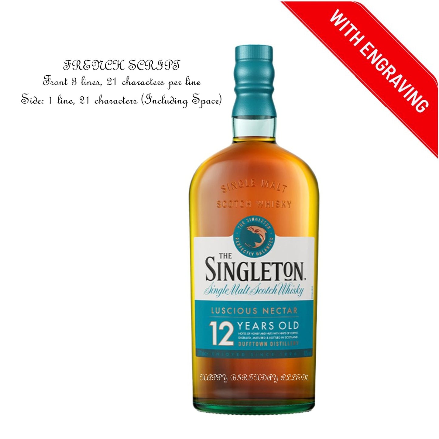 The Singleton of Dufftown 12 Years 700ml Engraving