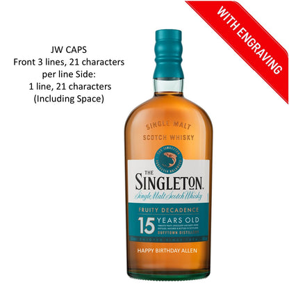 The Singleton of Dufftown 15 Years 700ml Engraving